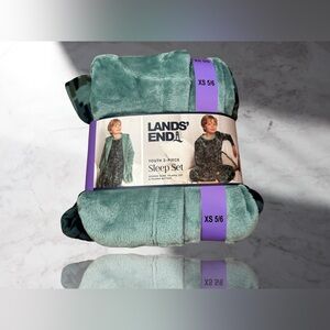 Lands' End Youth 3-Piece Sleep Set in Green Size XS